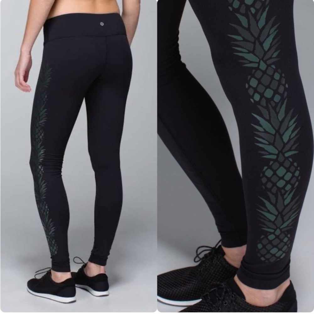Lululemon Wunder Under Rare Pineapple Print Leggings Size‎ 4